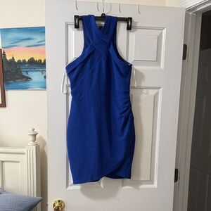 Lulu's Cobalt Blue Cross-Strap Mini Dress